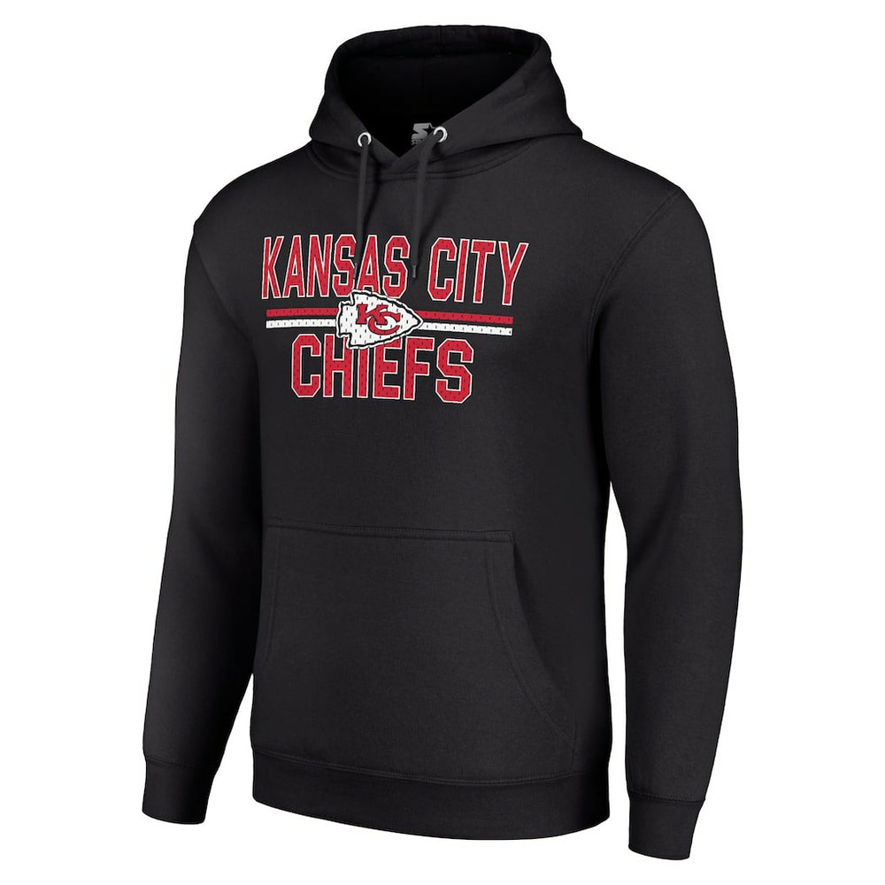 Kansas City Chiefs Starter Unisex Team Mesh Print Graphic Tri-Blend Pullover Hoodie - Black sale