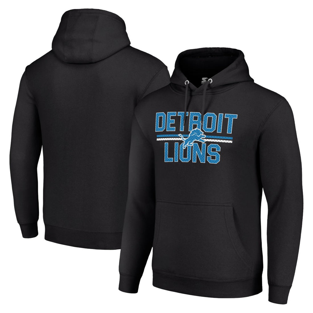 Detroit Lions Starter Unisex Team Mesh Print Graphic Tri-Blend Pullover Hoodie - Black outlet