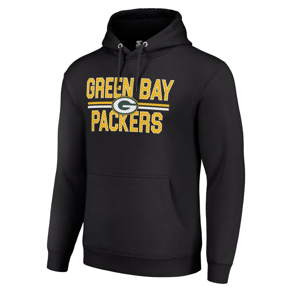 Green Bay Packers Starter Unisex Team Mesh Print Graphic Tri-Blend Pullover Hoodie - Black sale