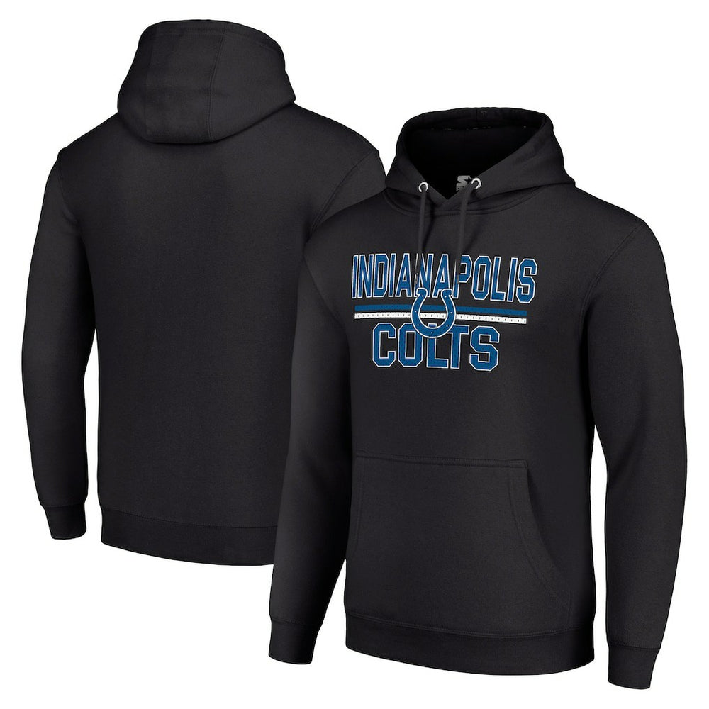 Indianapolis Colts Starter Unisex Team Mesh Print Graphic Tri-Blend Pullover Hoodie - Black on sale
