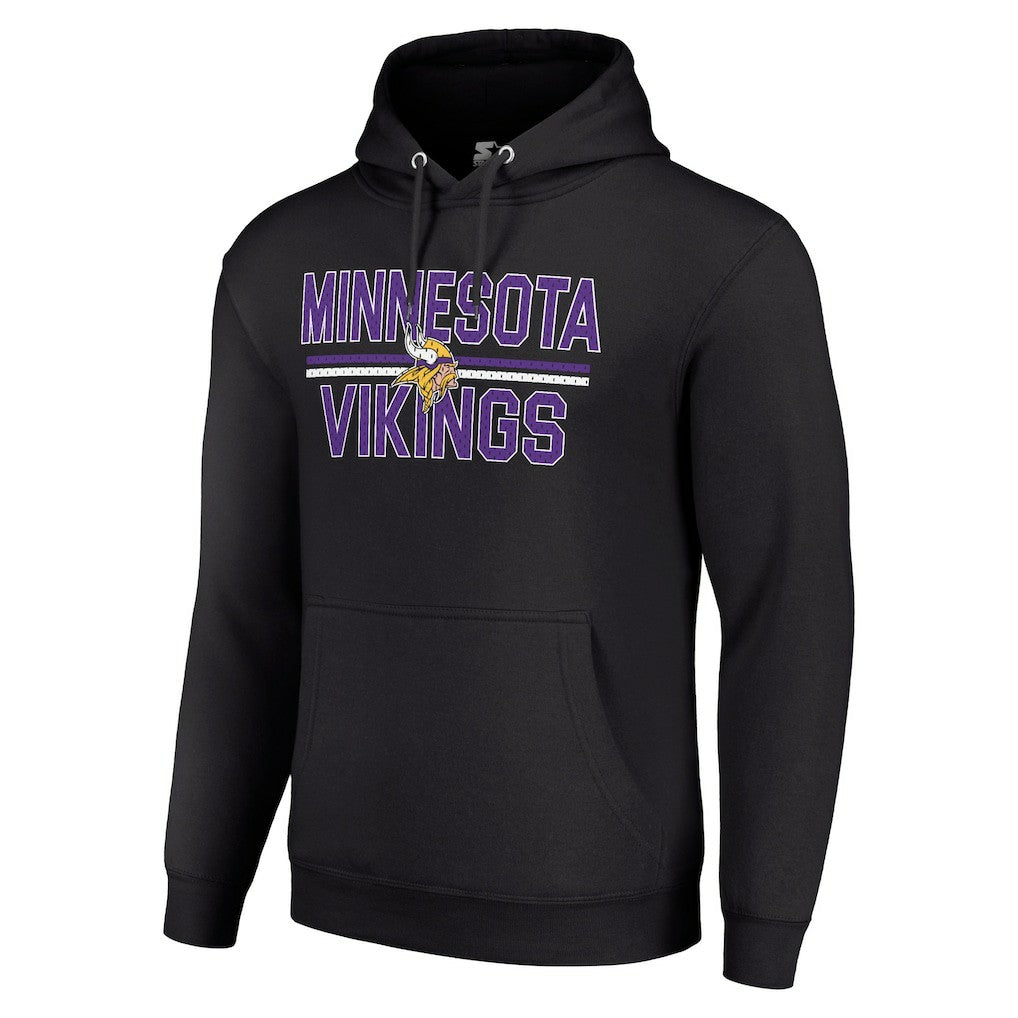 Minnesota Vikings Starter Unisex Team Mesh Print Graphic Tri-Blend Pullover Hoodie - Black discount