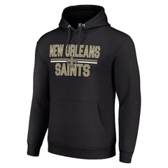New Orleans Saints Starter Unisex Team Mesh Print Graphic Tri-Blend Pullover Hoodie - Black discount