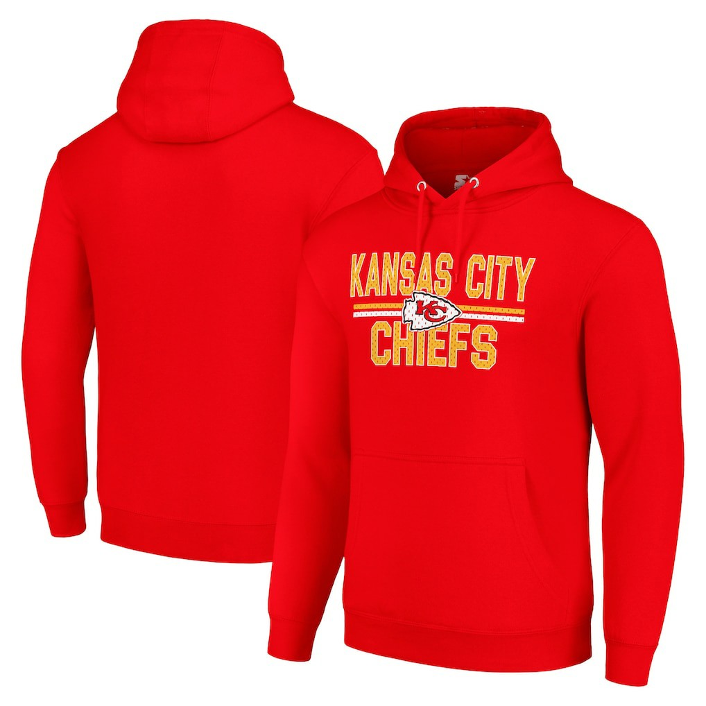 Kansas City Chiefs Starter Unisex Team Mesh Print Graphic Tri-Blend Pullover Hoodie - Red sale