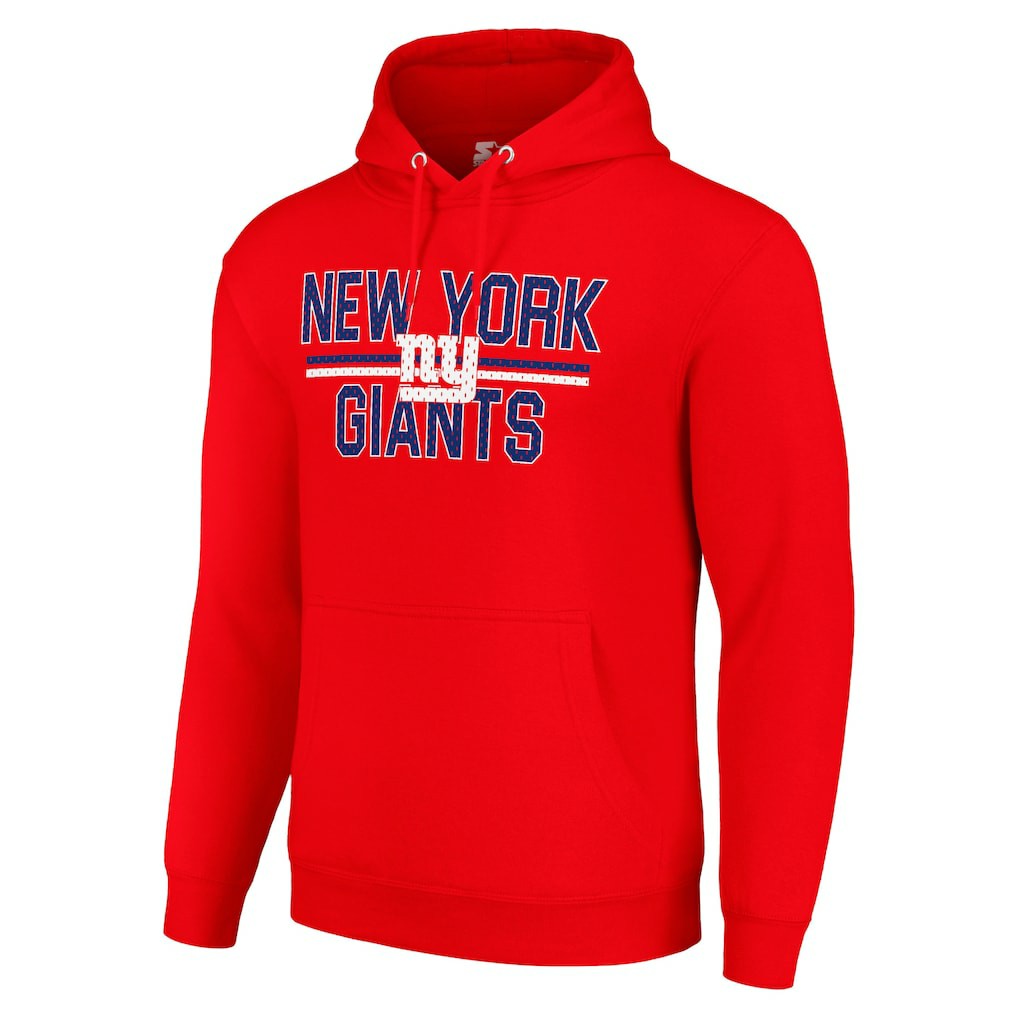 New York Giants Starter Unisex Team Mesh Print Graphic Tri-Blend Pullover Hoodie - Red on sale
