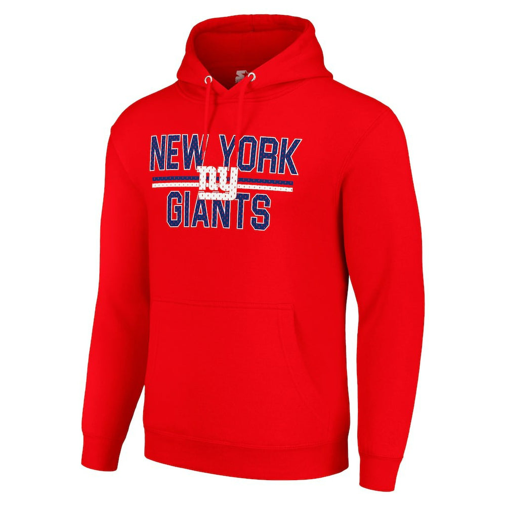 New York Giants Starter Unisex Team Mesh Print Graphic Tri-Blend Pullover Hoodie - Red on sale