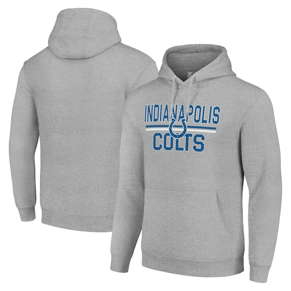 Indianapolis Colts Starter Unisex Team Mesh Print Graphic Tri-Blend Pullover Hoodie - Heather Gray discount