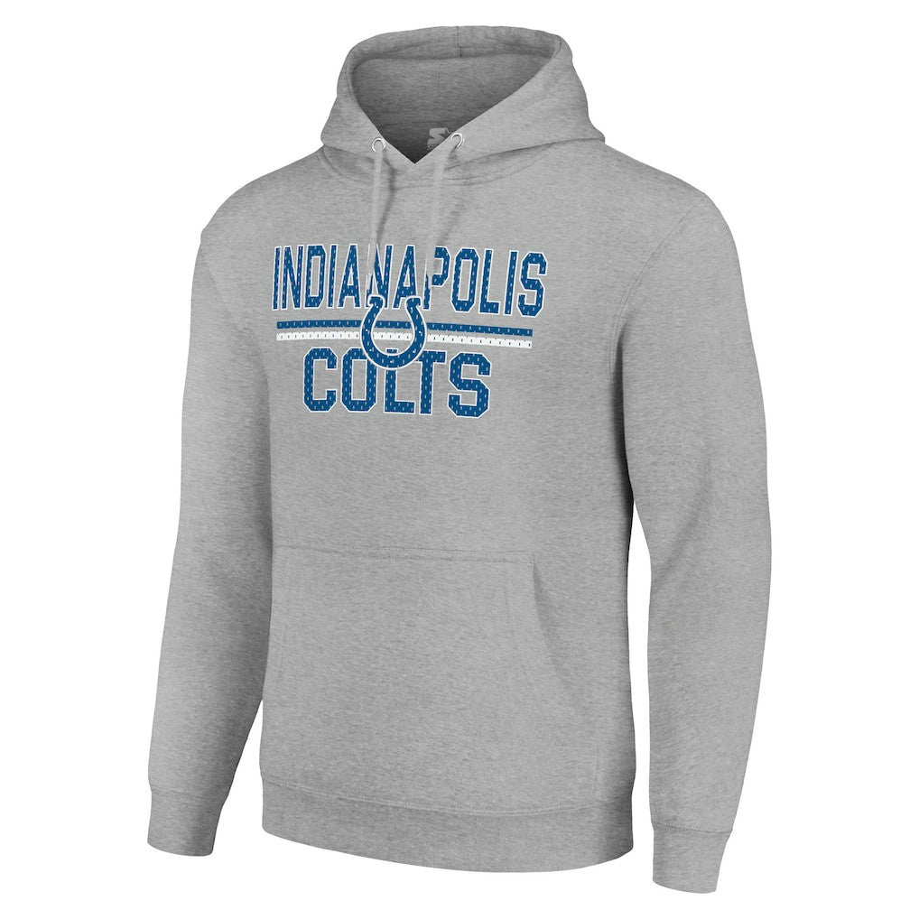 Indianapolis Colts Starter Unisex Team Mesh Print Graphic Tri-Blend Pullover Hoodie - Heather Gray discount