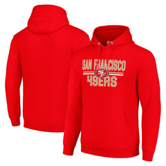 San Francisco 49ers Starter Unisex Team Mesh Print Graphic Tri-Blend Pullover Hoodie - Scarlet for sale