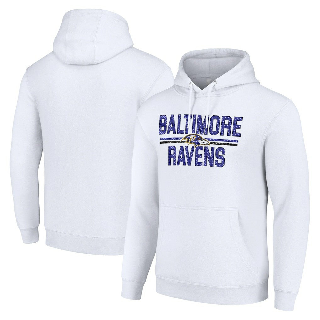 Baltimore Ravens Starter Unisex Team Mesh Print Graphic Tri-Blend Pullover Hoodie - White online
