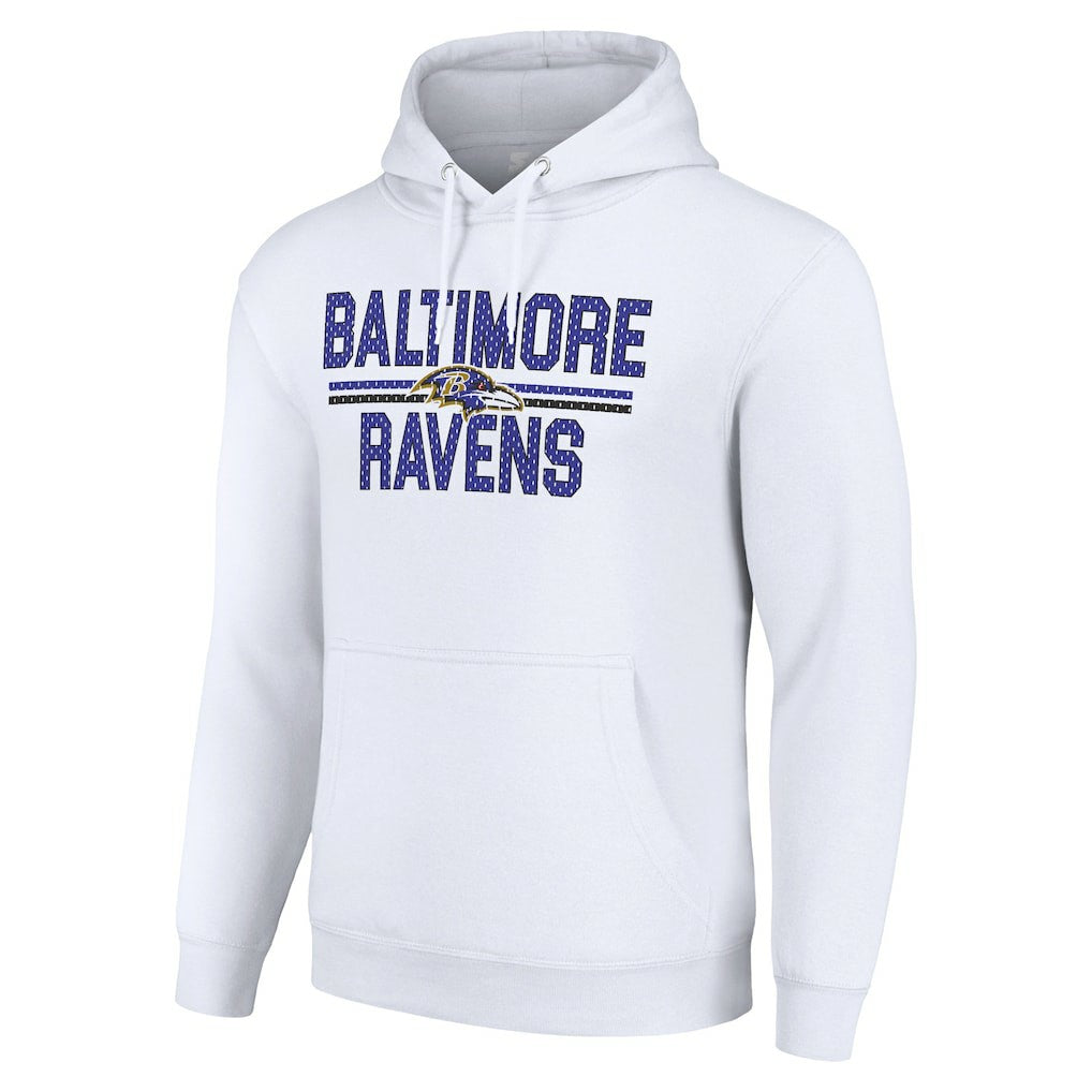 Baltimore Ravens Starter Unisex Team Mesh Print Graphic Tri-Blend Pullover Hoodie - White online