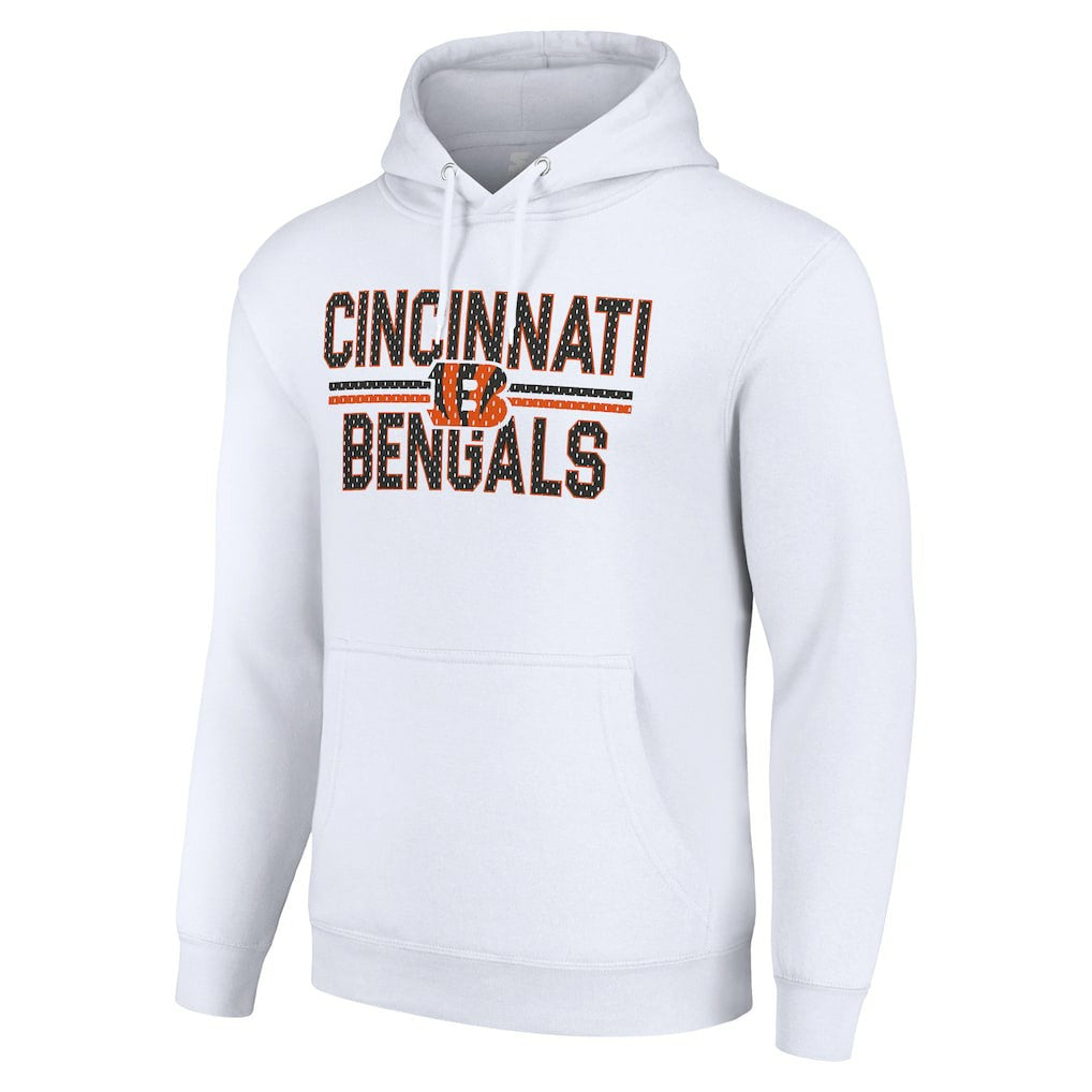 Cincinnati Bengals Starter Unisex Team Mesh Print Graphic Tri-Blend Pullover Hoodie - White for sale