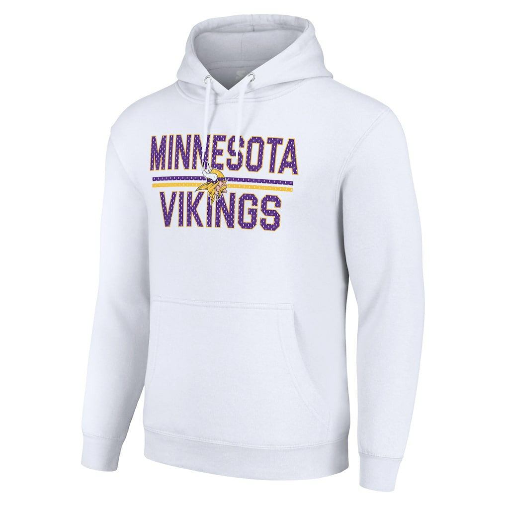 Minnesota Vikings Starter Unisex Team Mesh Print Graphic Tri-Blend Pullover Hoodie - White discount