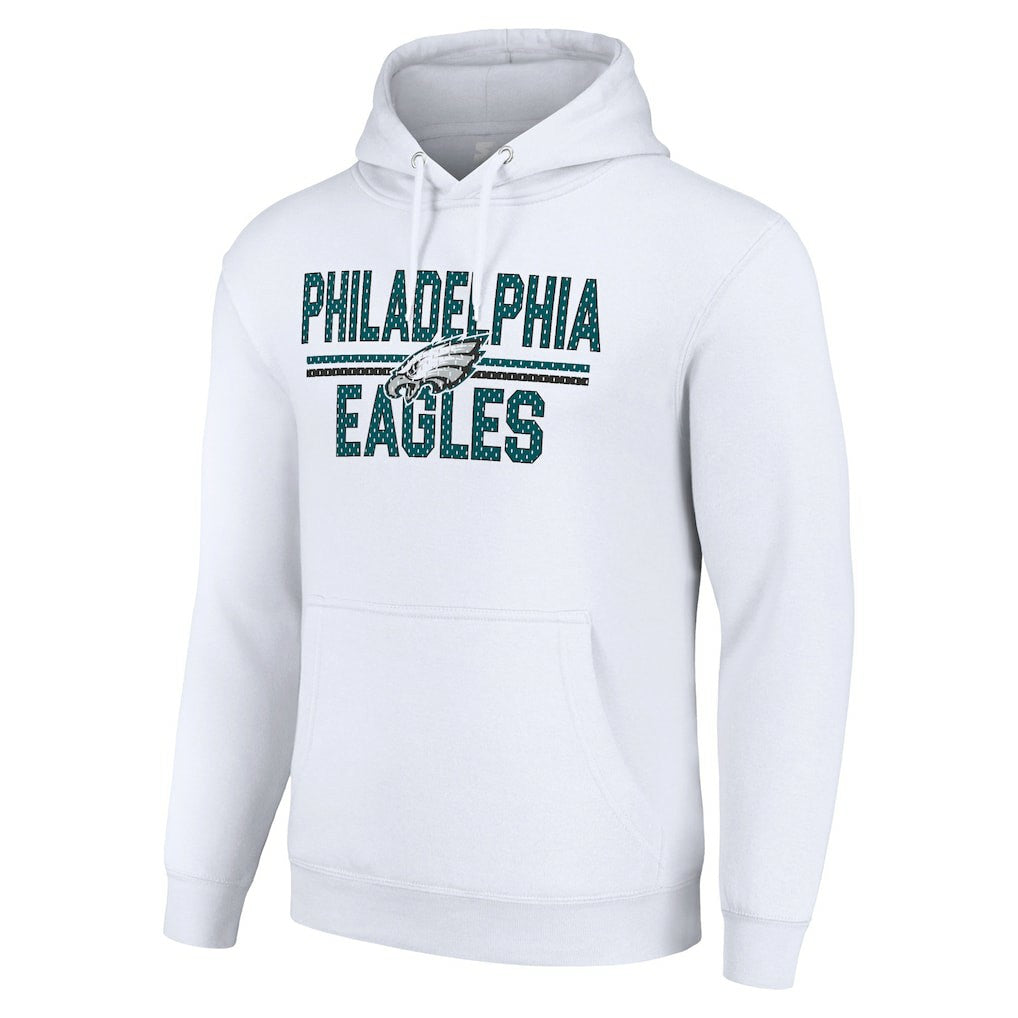 Philadelphia Eagles Starter Unisex Team Mesh Print Graphic Tri-Blend Pullover Hoodie - White cheap