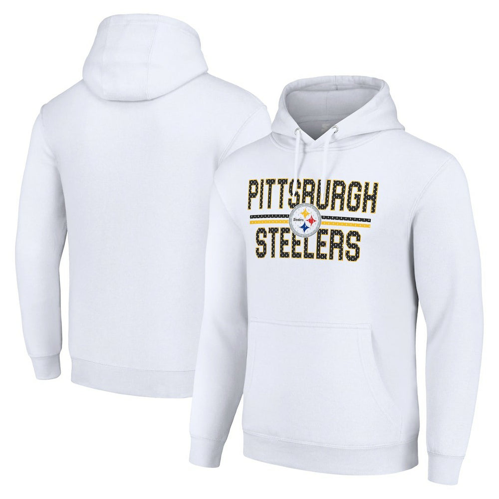Pittsburgh Steelers Starter Unisex Team Mesh Print Graphic Tri-Blend Pullover Hoodie - White online