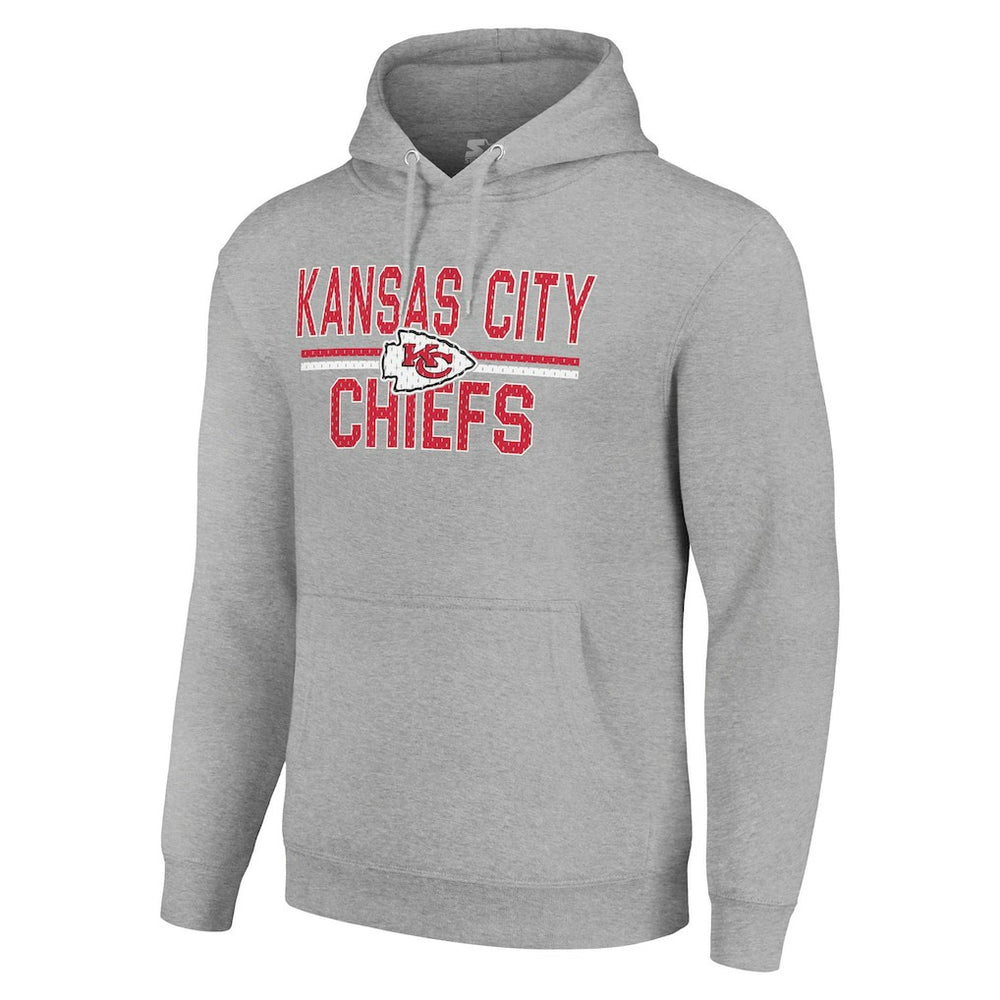 Kansas City Chiefs Starter Unisex Team Mesh Print Graphic Tri-Blend Pullover Hoodie - Heather Gray online