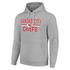 Kansas City Chiefs Starter Unisex Team Mesh Print Graphic Tri-Blend Pullover Hoodie - Heather Gray online