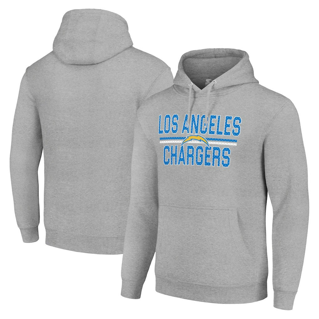 Los Angeles Chargers Starter Unisex Team Mesh Print Graphic Tri-Blend Pullover Hoodie - Heather Gray sale