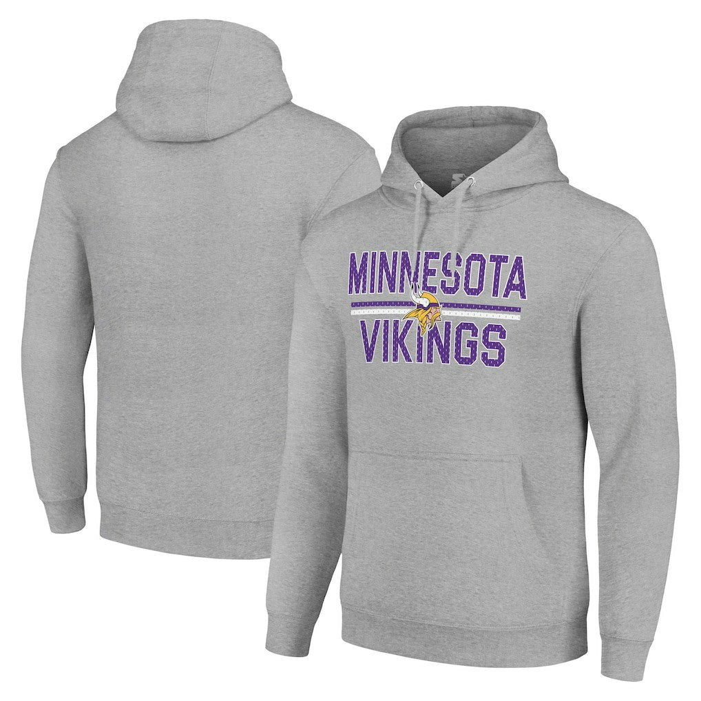 Minnesota Vikings Starter Unisex Team Mesh Print Graphic Tri-Blend Pullover Hoodie - Heather Gray cheap