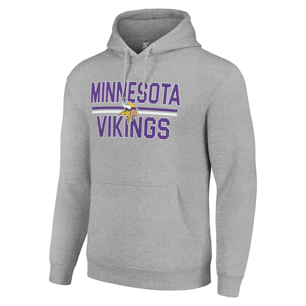 Minnesota Vikings Starter Unisex Team Mesh Print Graphic Tri-Blend Pullover Hoodie - Heather Gray cheap