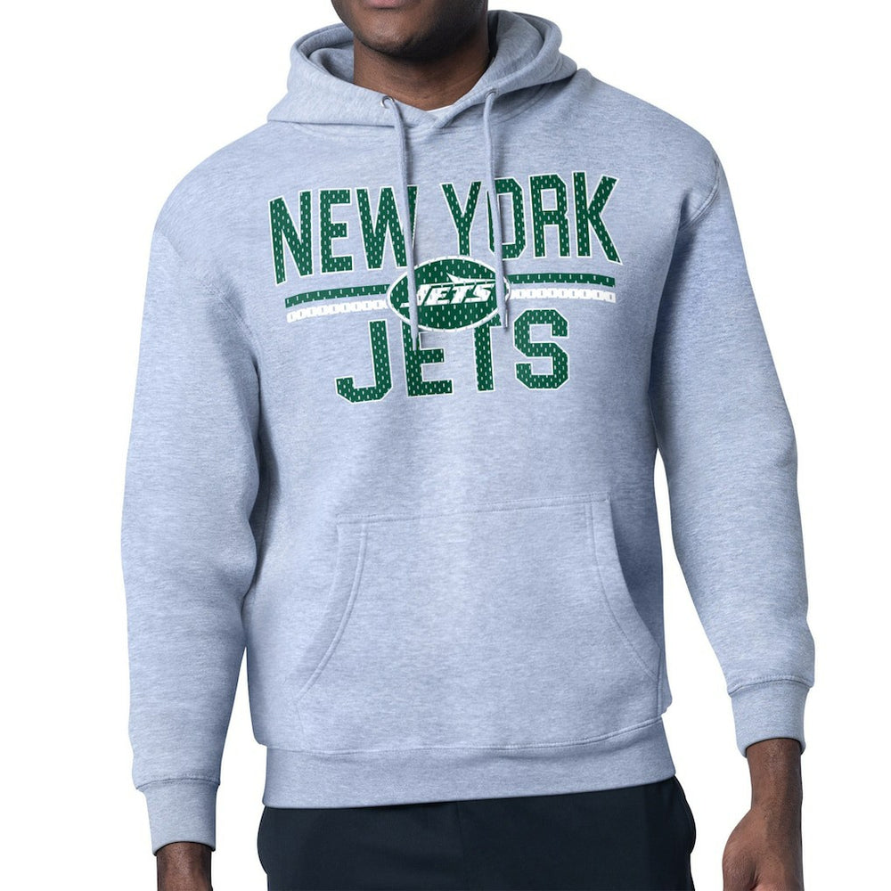 New York Jets Starter Unisex Team Mesh Print Graphic Tri-Blend Pullover Hoodie - Heather Gray online