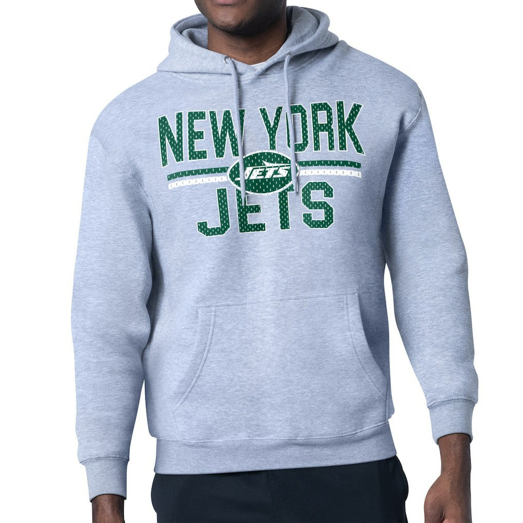 New York Jets Starter Unisex Team Mesh Print Graphic Tri-Blend Pullover Hoodie - Heather Gray online