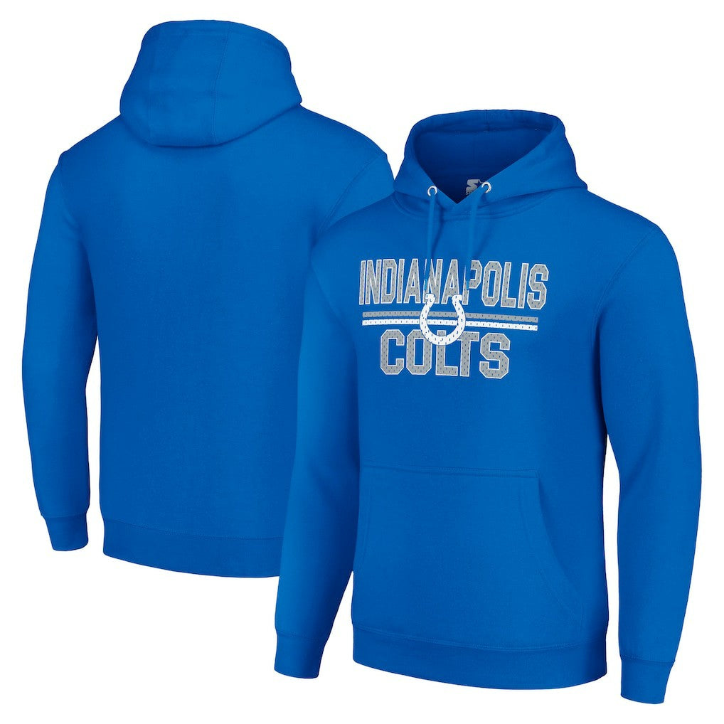Indianapolis Colts Starter Unisex Team Mesh Print Graphic Tri-Blend Pullover Hoodie - Royal cheap