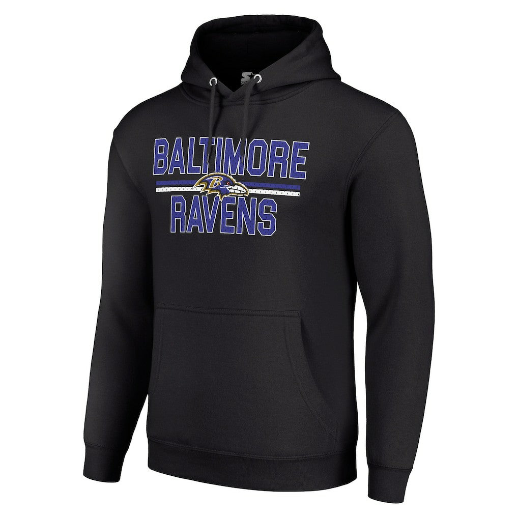 Baltimore Ravens Starter Unisex Team Mesh Print Graphic Tri-Blend Pullover Hoodie - Black for sale
