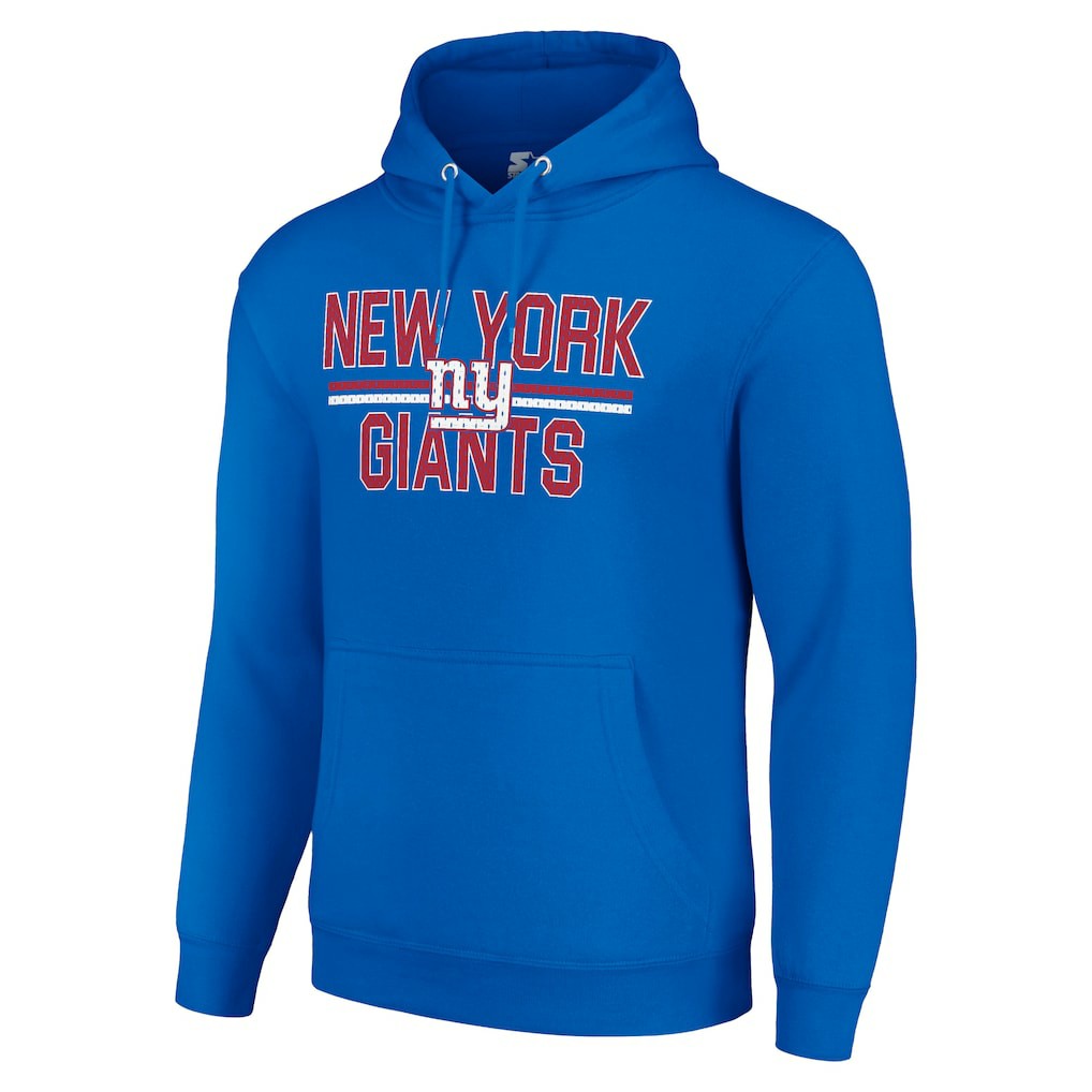 New York Giants Starter Unisex Team Mesh Print Graphic Tri-Blend Pullover Hoodie - Royal on sale