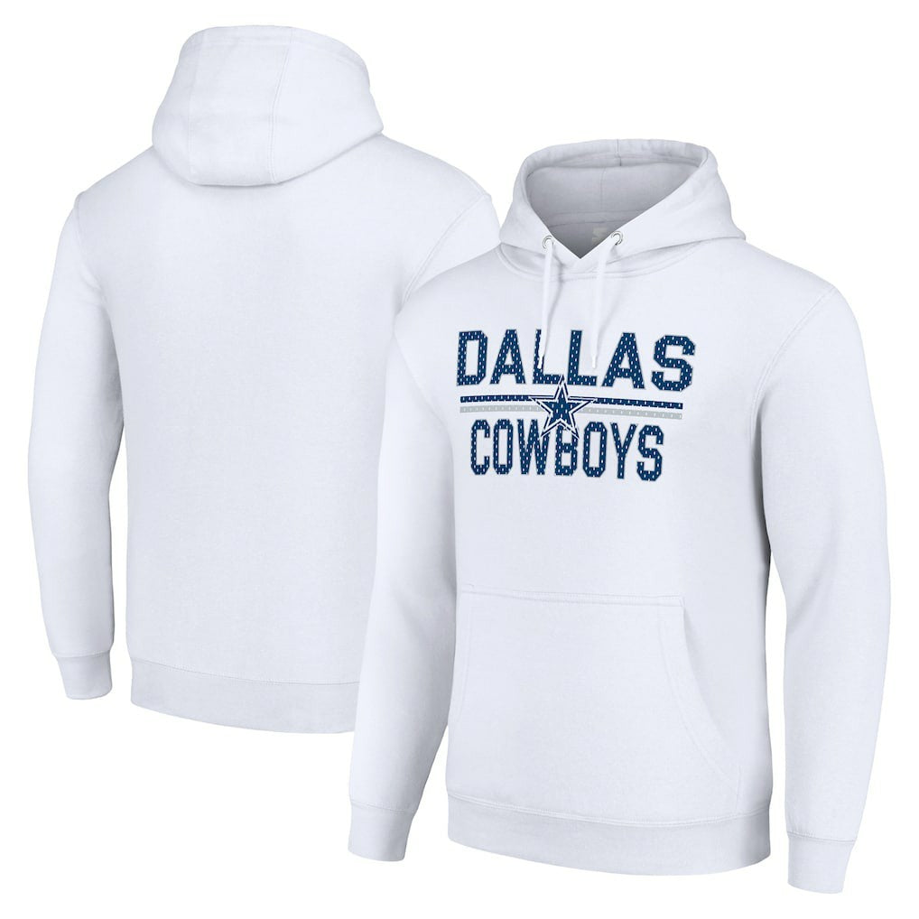 Dallas Cowboys Starter Unisex Team Mesh Print Graphic Tri-Blend Pullover Hoodie - White outlet