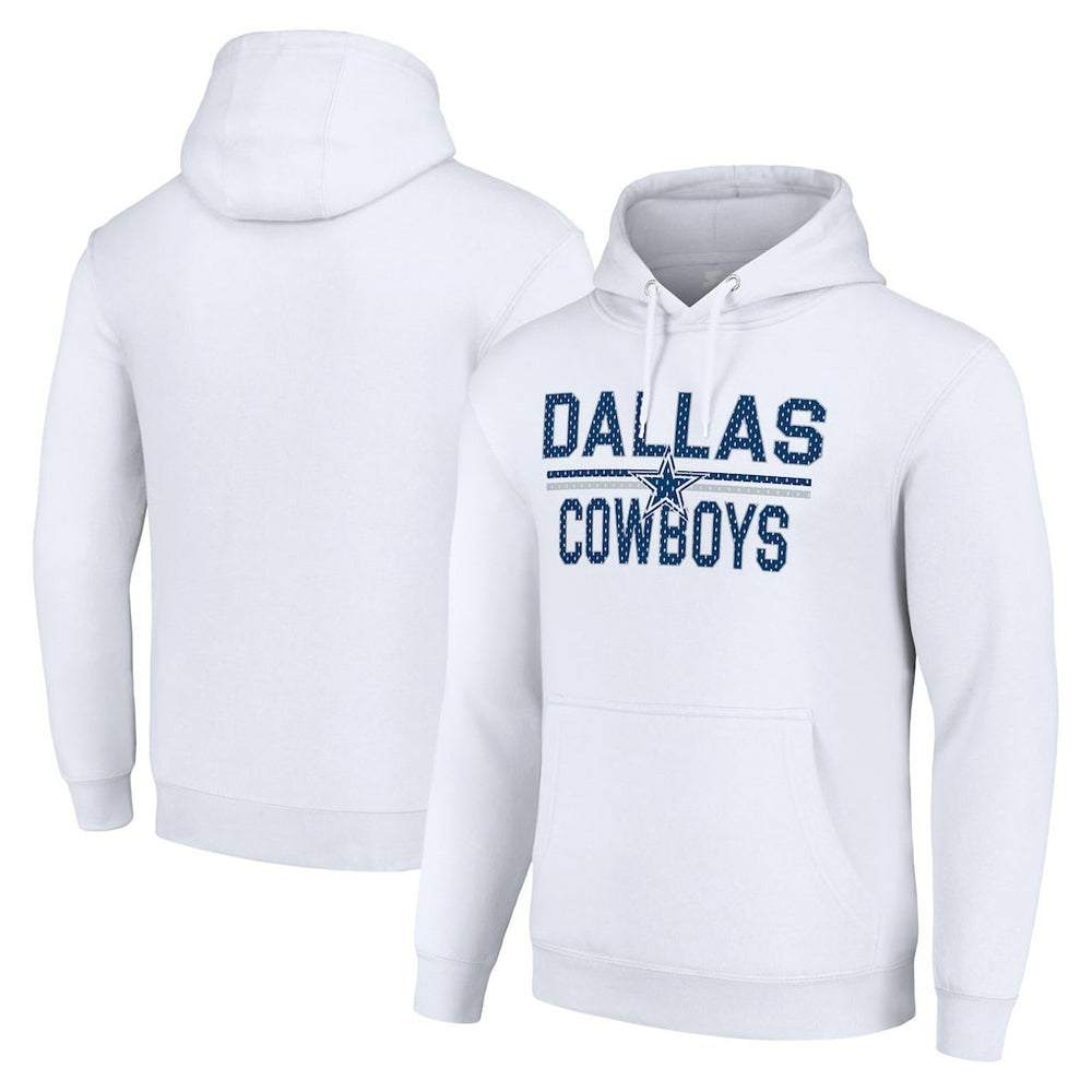 Dallas Cowboys Starter Unisex Team Mesh Print Graphic Tri-Blend Pullover Hoodie - White outlet