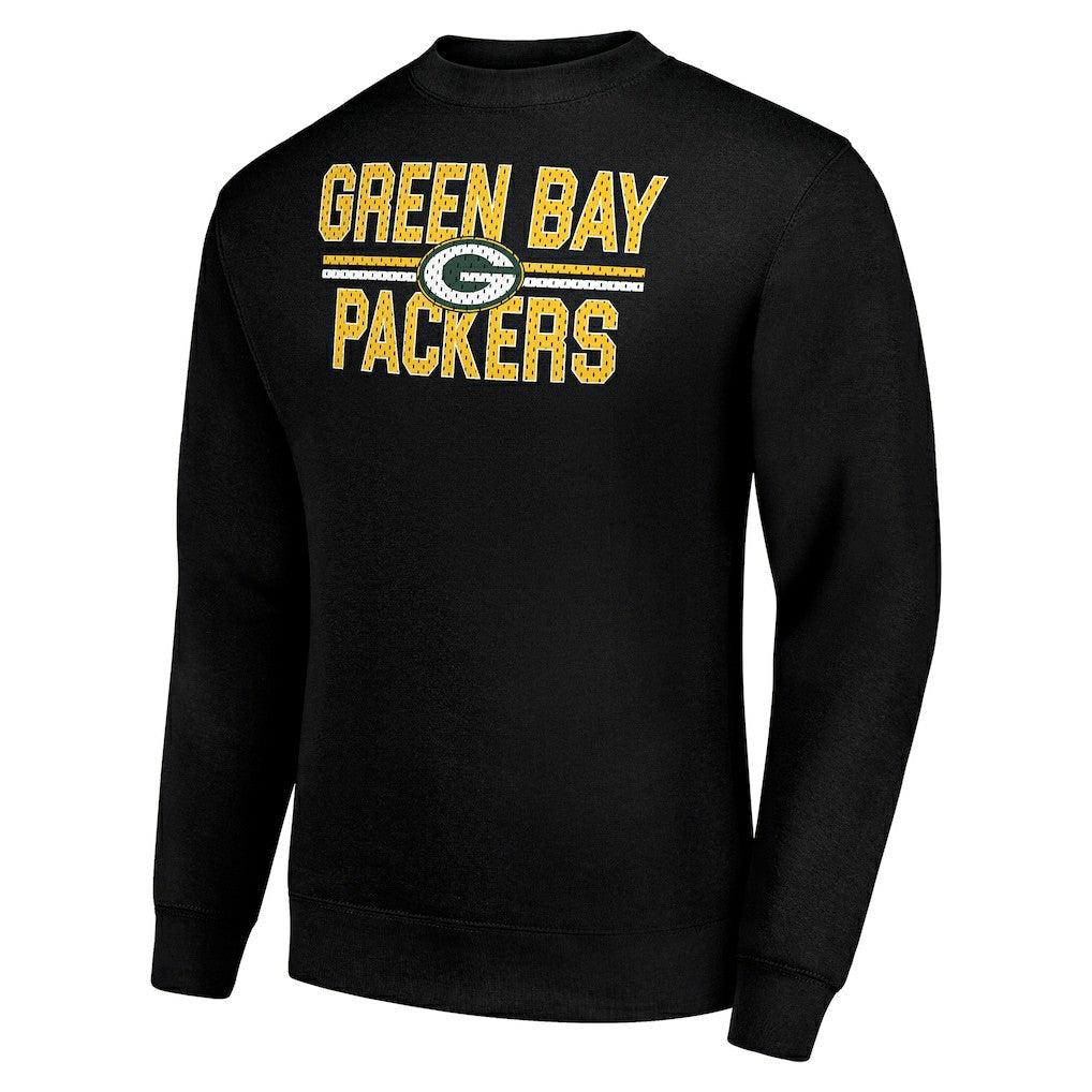 Green Bay Packers Starter Team Mesh Print Graphic Pullover Sweatshirt - Black on sale