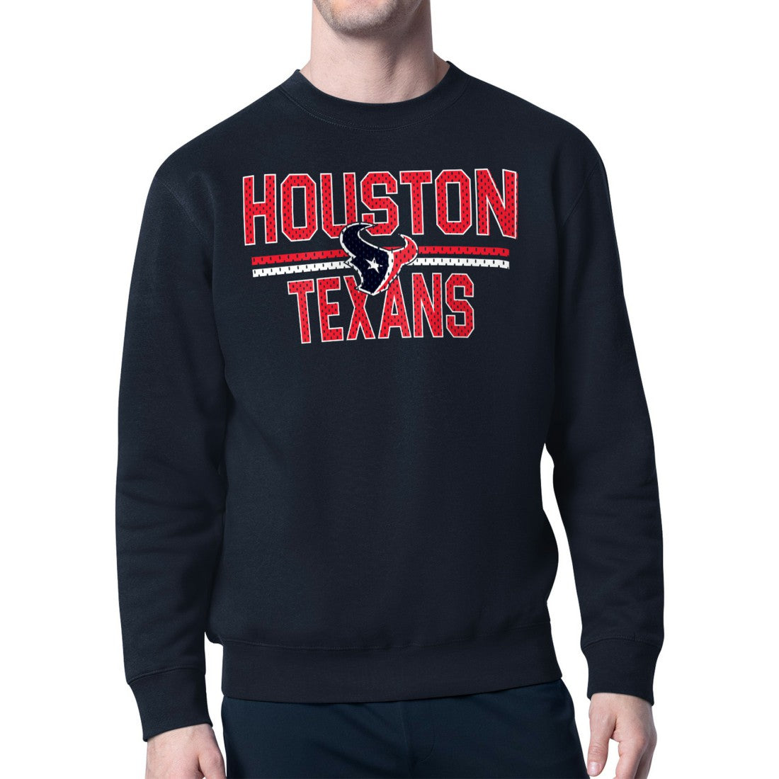 Houston Texans Starter Team Mesh Print Graphic Pullover Sweatshirt - Navy on sale