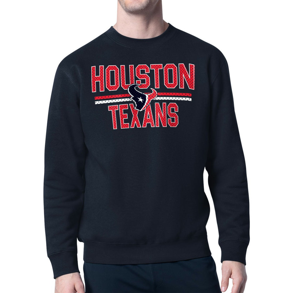 Houston Texans Starter Team Mesh Print Graphic Pullover Sweatshirt - Navy on sale