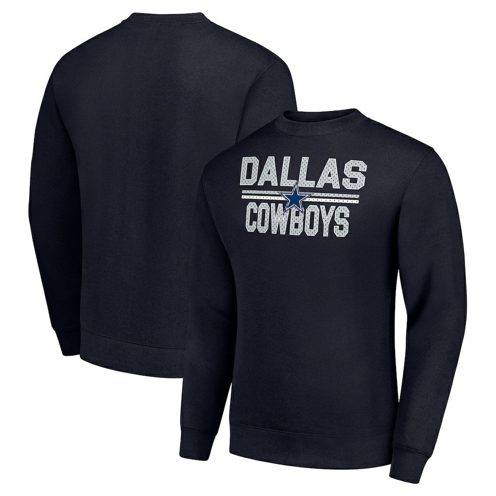Dallas Cowboys Starter Team Mesh Print Graphic Pullover Sweatshirt - Navy cheap