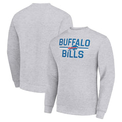 Buffalo Bills Starter Team Mesh Print Graphic Pullover Sweatshirt - Heather Gray on sale