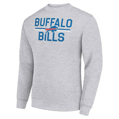 Buffalo Bills Starter Team Mesh Print Graphic Pullover Sweatshirt - Heather Gray on sale