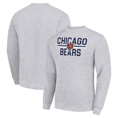 Chicago Bears Starter Team Mesh Print Graphic Pullover Sweatshirt - Heather Gray online