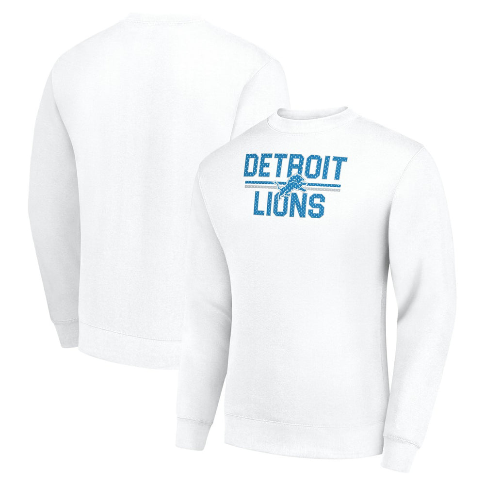 Detroit Lions Starter Team Mesh Print Graphic Pullover Sweatshirt - White for sale