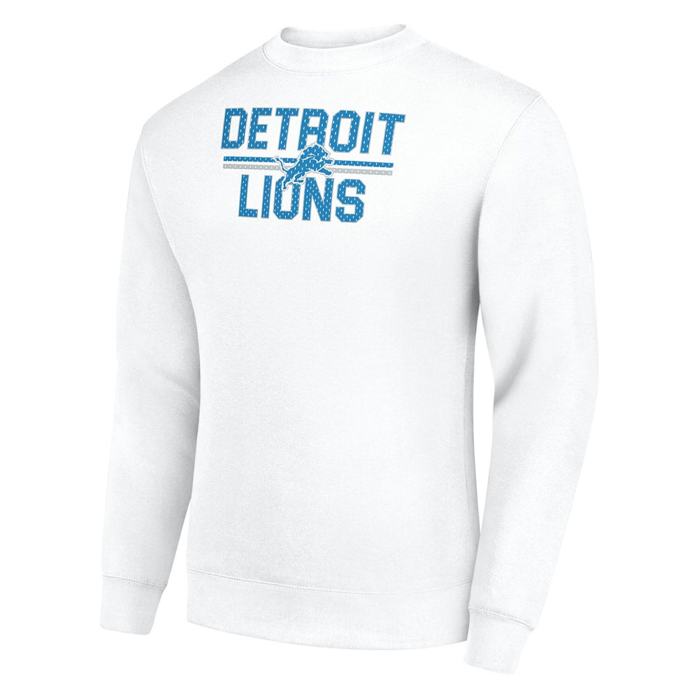 Detroit Lions Starter Team Mesh Print Graphic Pullover Sweatshirt - White for sale