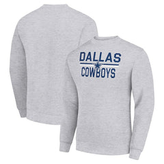 Dallas Cowboys Starter Team Mesh Print Graphic Pullover Sweatshirt - Heather Gray discount
