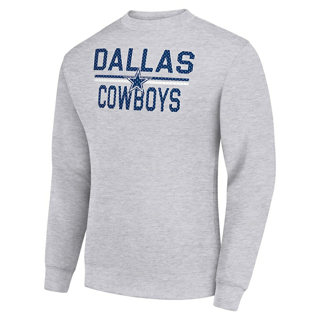 Dallas Cowboys Starter Team Mesh Print Graphic Pullover Sweatshirt - Heather Gray discount