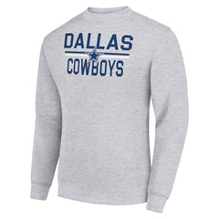 Dallas Cowboys Starter Team Mesh Print Graphic Pullover Sweatshirt - Heather Gray discount