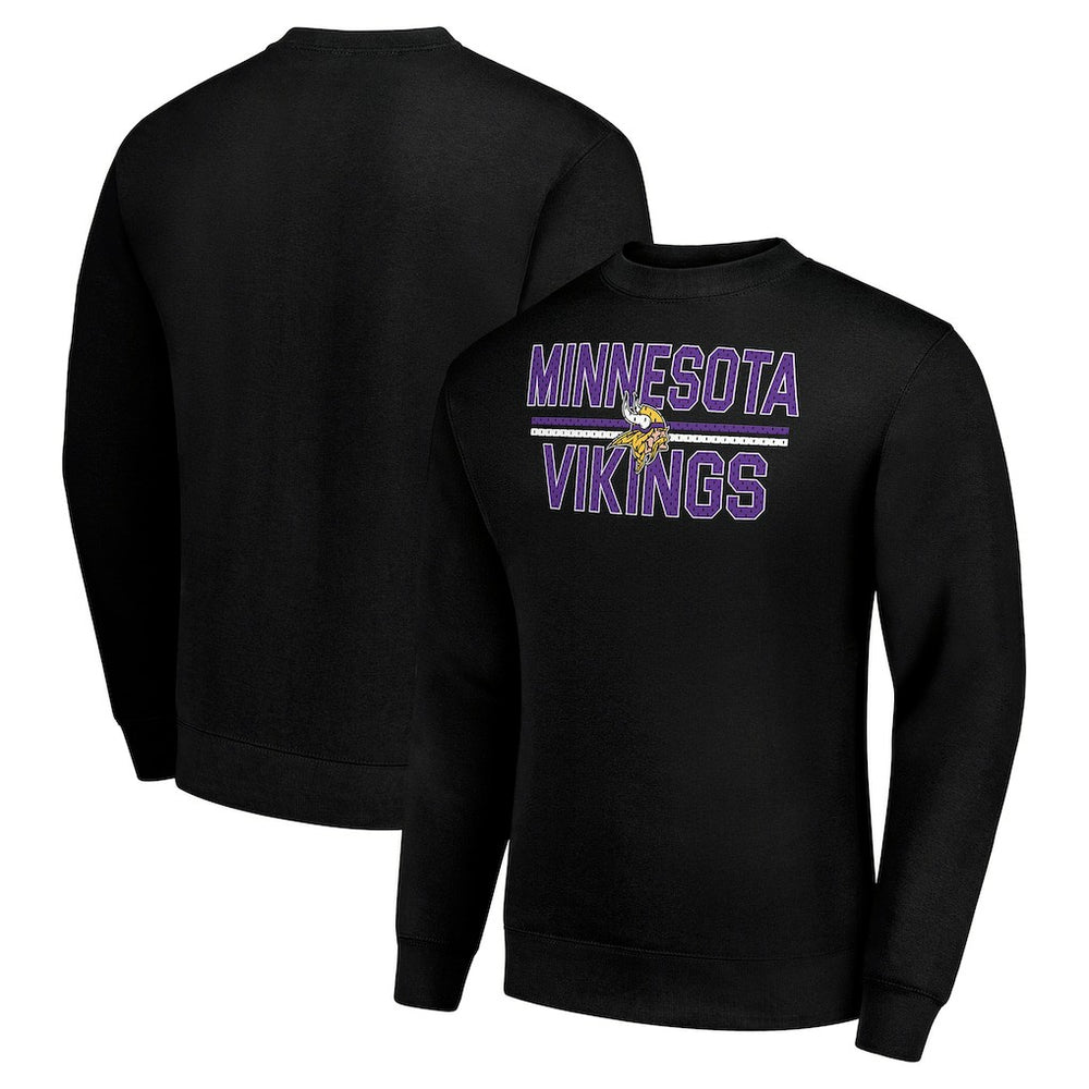 Minnesota Vikings Starter Team Mesh Print Graphic Pullover Sweatshirt - Black for sale