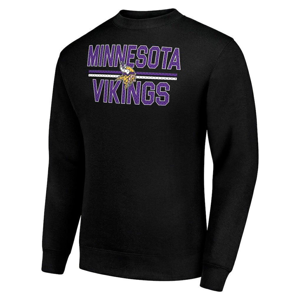 Minnesota Vikings Starter Team Mesh Print Graphic Pullover Sweatshirt - Black for sale