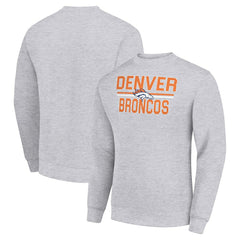 Denver Broncos Starter Team Mesh Print Graphic Pullover Sweatshirt - Heather Gray for sale