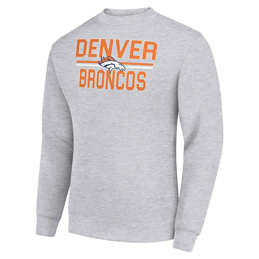 Denver Broncos Starter Team Mesh Print Graphic Pullover Sweatshirt - Heather Gray for sale