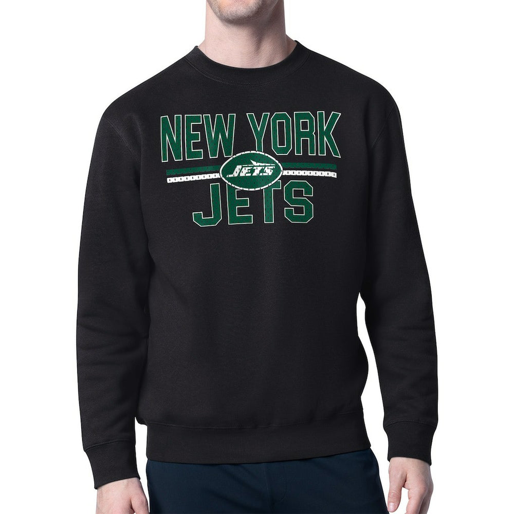 New York Jets Starter Team Mesh Print Graphic Pullover Sweatshirt - Black discount