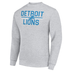Detroit Lions Starter Team Mesh Print Graphic Pullover Sweatshirt - Heather Gray on sale