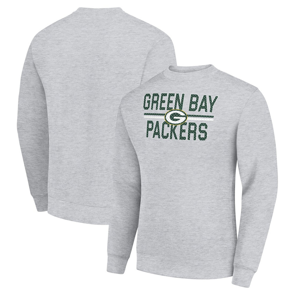 Green Bay Packers Starter Team Mesh Print Graphic Pullover Sweatshirt - Heather Gray sale
