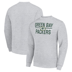 Green Bay Packers Starter Team Mesh Print Graphic Pullover Sweatshirt - Heather Gray sale